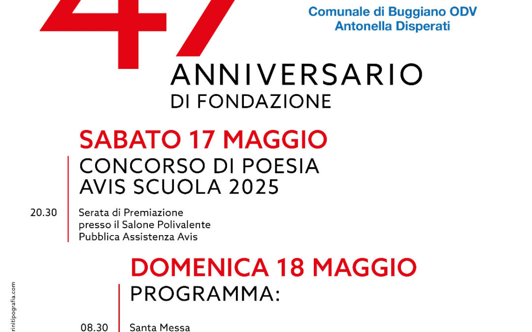 49° Anniversario di Fondazione AVIS Buggiano